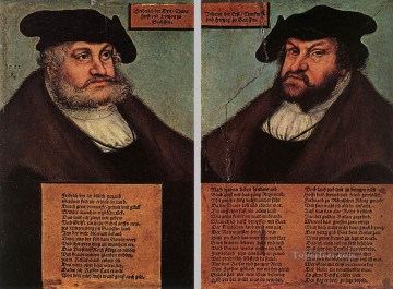  red Oil Painting - Portraits Of Johann I And Frederick III Renaissance Lucas Cranach the Elder